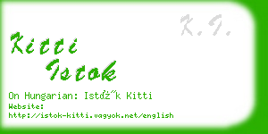 kitti istok business card